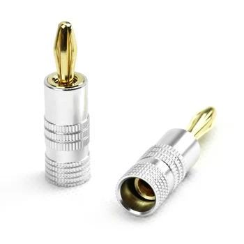 

New 12x Golden Nakamichi Speaker Banana Plug Connector Adapter D08A