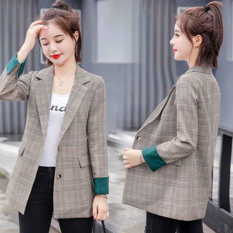 

CHIC Network Red Plaid Small Suit Coat Women's Korean-style 2019 Autumn Clothing New Style Casual Versatile Blazer