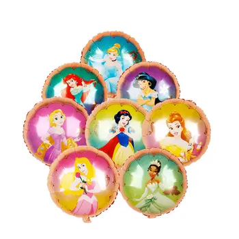 

50pcs Wholesale 18 inch Princess balloons Baby Girl Happy Birthday party decorations Party supplies helium balloon Kids toys