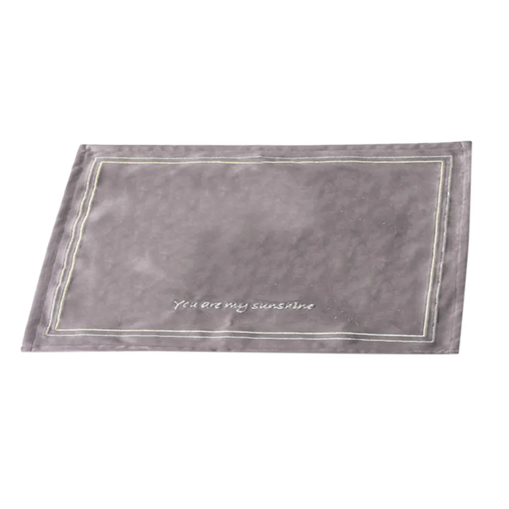 christmas elegant tableware mat party table decor Gold Velvet Embroidered Western Mat Velvet Anti-Hot Tableware Mat#1021y25