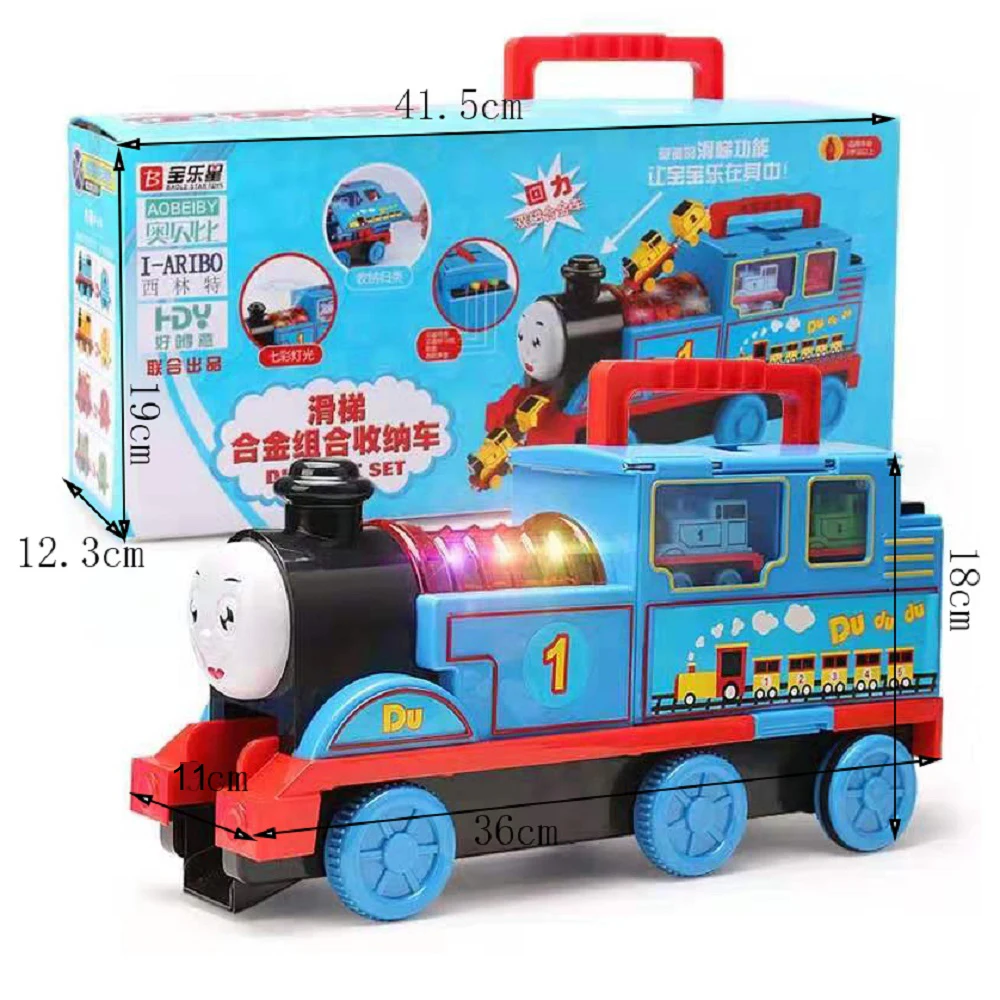 thoma s gift boutique large inertial light train magnetic slide small train color box packaging receive box flash small train