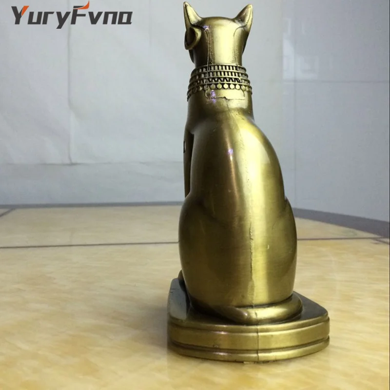 YuryFvna металлическая египетская Статуэтка для кошки, статуэтка, винтажная Статуэтка богини кошки, статуэтка для домашнего офиса, украшение для рабочего стола, подарок
