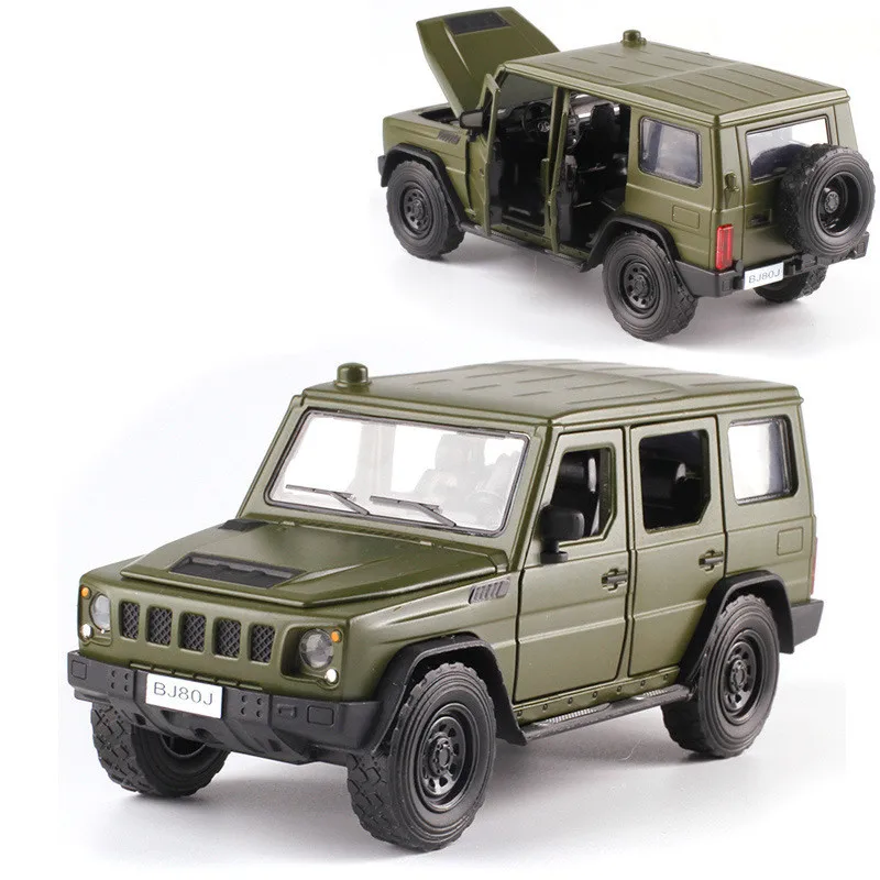 BJ80J-A Высококачественные военные грузовики внедорожная модель сплава, литье под давлением звук и свет оттягивающаяся назад Модель, коллекция и подарки - Цвет: BJ80J-A