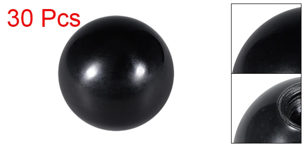 M12 40mm Dia Uxcell 30 шт. отверждаемый материал сферическая ручка с M5/M6/M8/M10/M12 внутренняя резьба машины ручки 20/25/30/32/35/40 мм Диаметр гладкая оправа черного цвета - Цвет: M12 40mm Dia