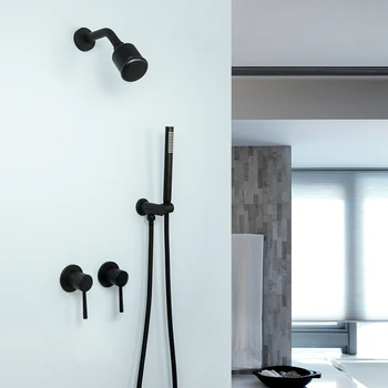 Matte Black Rainfall Shower Set 1