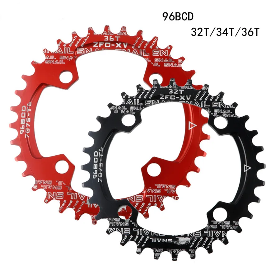 Улитка MTB велосипед положительный и отрицательный зубная пластина 32T 34T 36T один 96BCD горный велосипед цепь диск овальная пластина