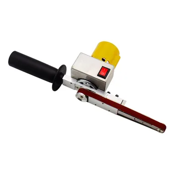 

Handheld Grinder Electric Belt Sander Mini Sanding Polishing Machine Angle Grinder with Sanding Belt WWO66