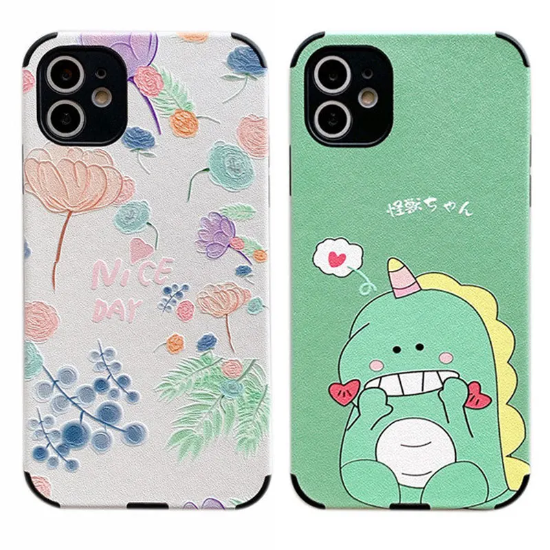 

For IPhone 11 Case Soft Silicon Shockproof For IPhone 11 11 Pro 11 Pro Max Fashion Cartoon Emboss Phone Cover For 11Pro Max Case