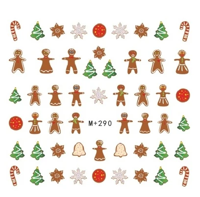 5 pcs Christmas nail stickers Japan Korea nail watermark stickers cartoon christmas tree snowflake Snowman reindeer gift - Цвет: Бежевый