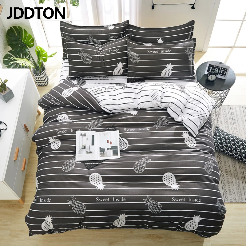 

JDDTON Bed Sheet 4pcs Set 2019 Classic New Arrival Soft Warm AB sided Bedding Set Quilt Cover Pillowcase Duvet Cover Set BE058
