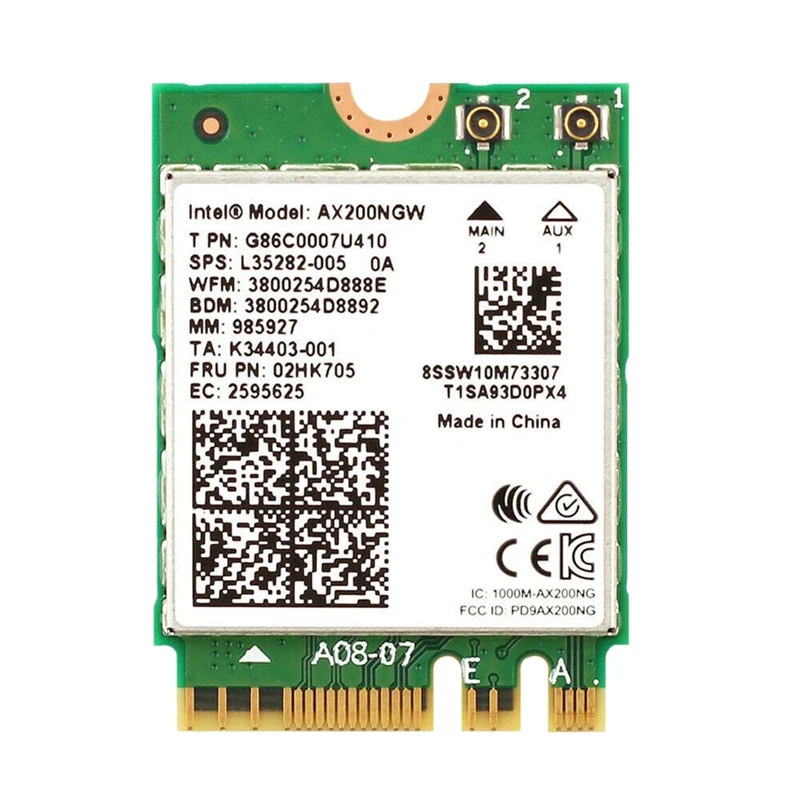 

Dual Band Wireless AX200NGW 2.4Gbps 802.11Ax Wireless Intel AX200 WiFi Card Bluetooth 5.0 for Windows 10