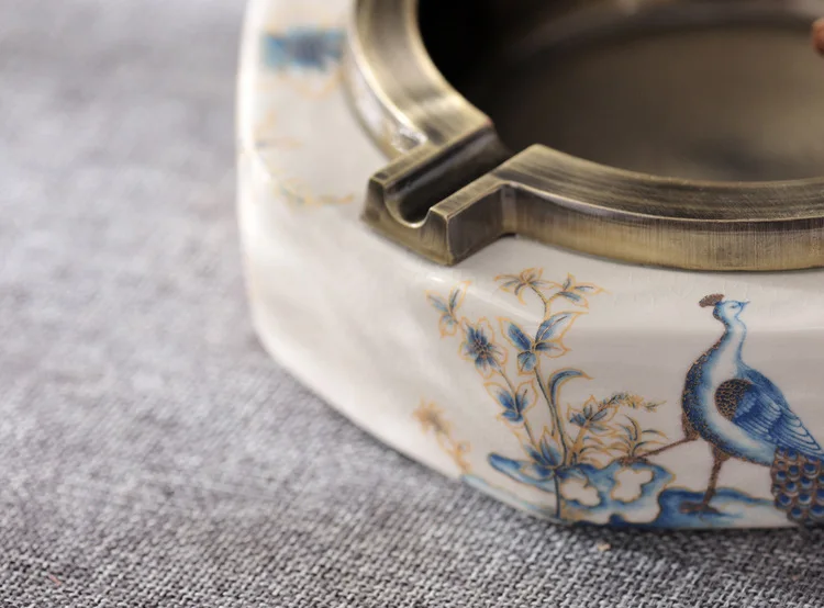 New Originality Ice Crack Porcelain Ashtray Home Furnishing Arts And Crafts Goods Of Furniture For Display Rather Than For Use