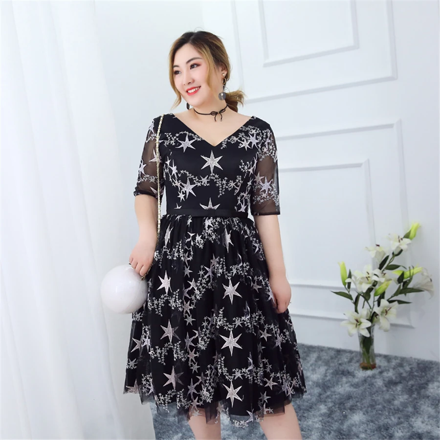 ТРАПЕЦИЕВИДНОЕ платье для выпускного вечера с вышивкой на шнуровке Vestidos De Gala T290 размера плюс платья с v-образным вырезом женские вечерние платья с коротким рукавом для выпускного вечера
