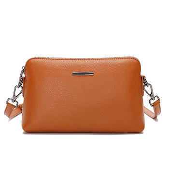 

Fashion Casual Leather Shoulder Bag Small Lady Messenger Bag Pure Color Clutch Soft Leather Messenger Mini Bag
