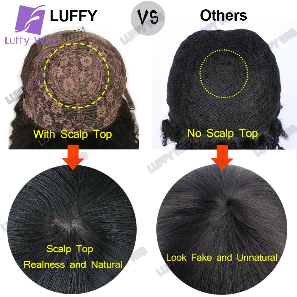 Peruca com Franja Máquina o Couro Densidade para Preto Curto Encaracolado Brasileira Remy Cabelo Humano Cabeludo Perucas Superiores 14 200% Luffywig Bob 5 High Quality Apliques e perucas