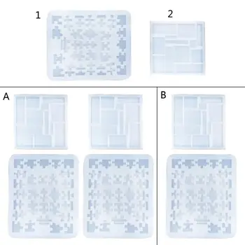 

1 Pc 3D Tangram Puzzle Mold Geometric Building Blocks Pendant Casting Silicone Resin Mold Puzzle Game Making Craft Mold Tools