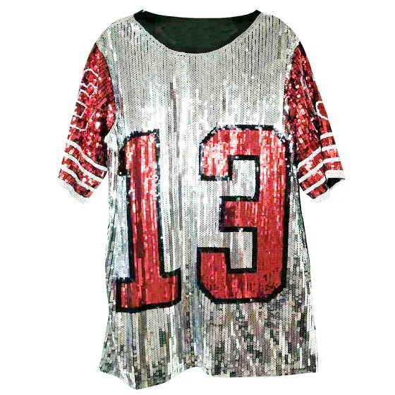 sequin football jersey dress