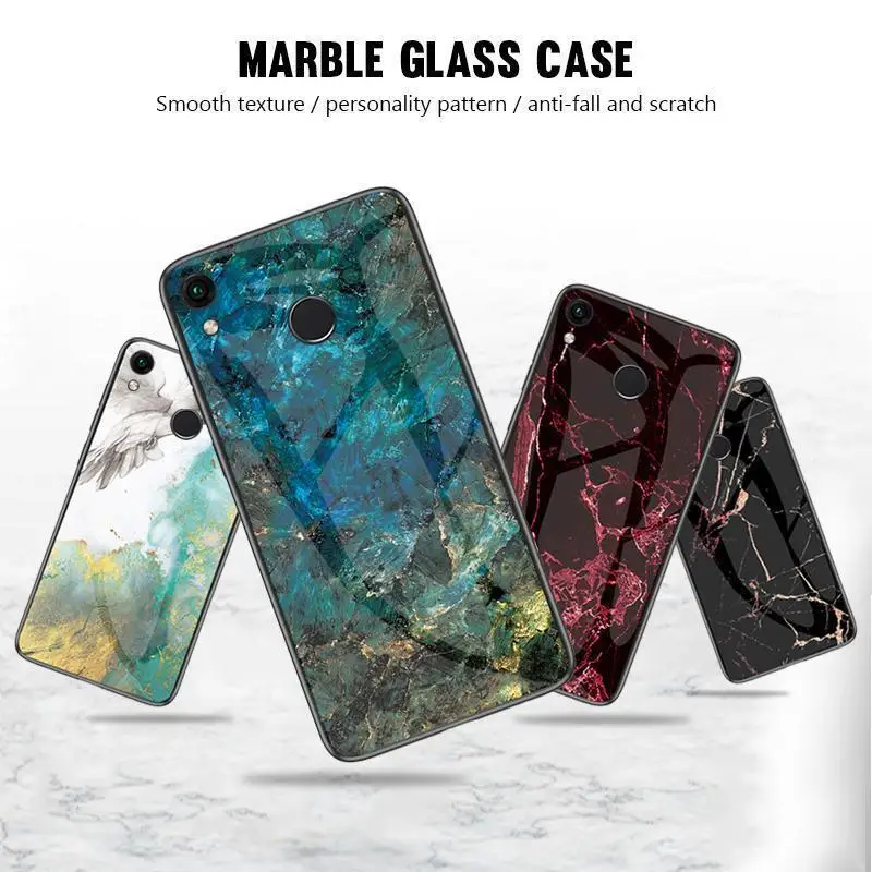 

For Xiaomi Mi 9 SE 8 Lite Mi A2 A1Redmi 6 Pro 6A Note 7 Pro Case Marble Tempered Glass Cover Phone Case Coque 360 Protection