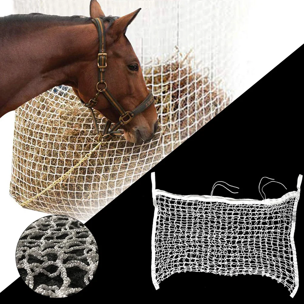 Homend Full Day Slow Feed Hay Net Bag Horse Feed Large Feeder Bag w/ Small Holes 