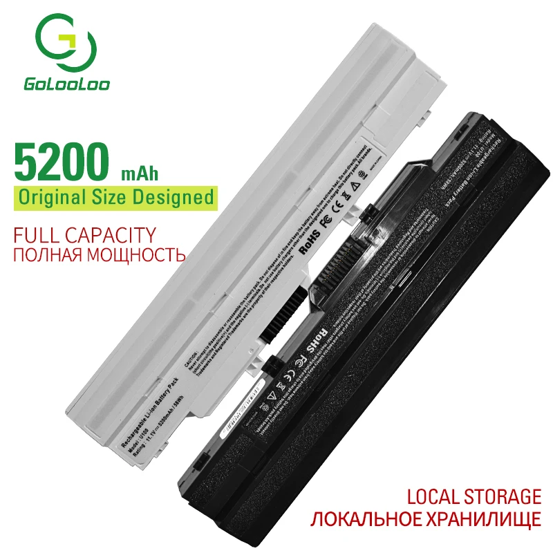 

Golooloo 6 cells laptop battery for MSI U100W-085NL U100X Wind U100 Wind U100X U90 U90X PROLINE U100 ROVERBOOK Neo U100 BTY-S11