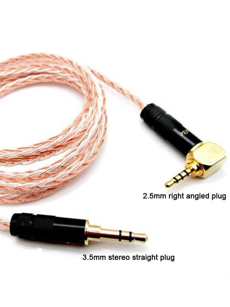 Audiocrast 8cores Silver Copper Mixed 2.5mm To 3.5mm Aux Audio Cable