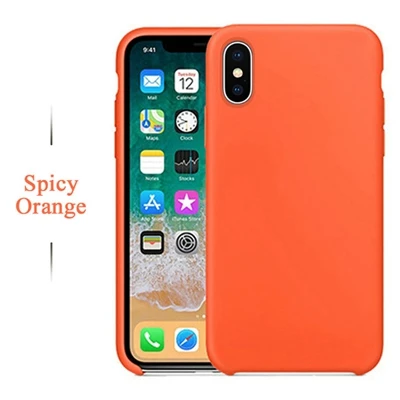 Официальный силиконовый чехол с логотипом для iPhone 7 8 Plus, чехол для Apple, чехол для iPhone 11 Pro X XS Max XR 6 6S 5 5S SE, чехол - Цвет: Spicy Orange