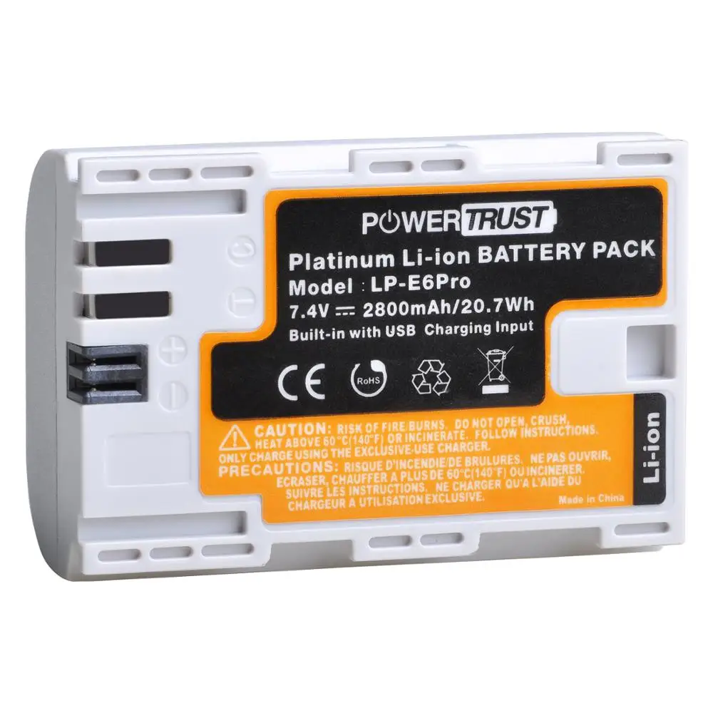 PowerTrust 2800 мАч LP-E6 LP E6 LPE6 LP-E6N Аккумулятор для камеры Canon 5D Mark II III 7D 60D EOS 6D 70D 80D EOS 5DS R