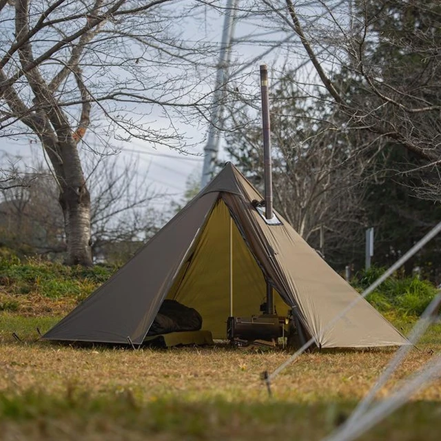 OneTigris Chimney Tent Outdoor SMOKEY HUT Tent Ultralight Heated Shelter  for Adventurers Hiking Camping 3 Season Double Tent - AliExpress