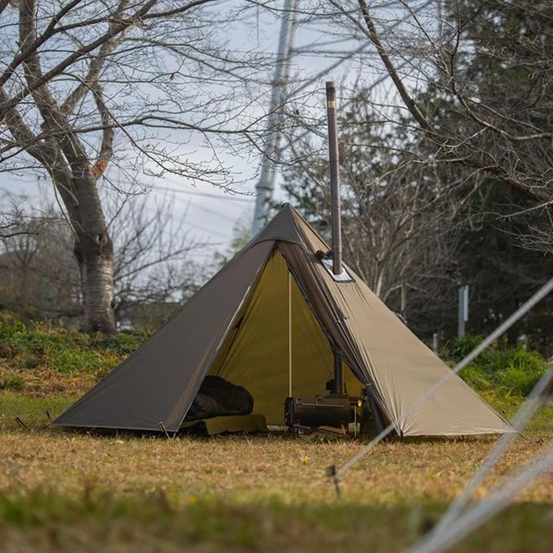 OneTigris Chimney Tent Outdoor SMOKEY HUT Tent Ultralight Heated Shelter  for Adventurers Hiking Camping 3 Season Double Tent - AliExpress