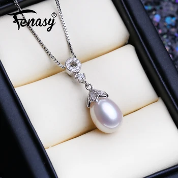 

FENASY Natural Freshwater Pearl Necklaces For Women Cubic Zirconia Jewelry 925 Sterling Sliver Choker Pendant Wholesale