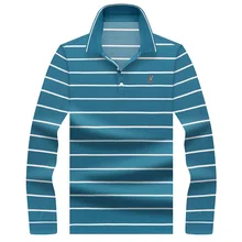 Новая брендовая мужская полосатая рубашка поло с длинным рукавом, Мужская Осенняя теплая рубашка с длинным рукавом, повседневные топы с карманами размера плюс 3XL