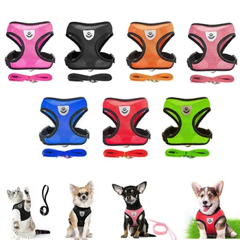 

Adjustable Cat Dog Harness Pet Adjustable Reflective Vest Walking For Puppy kitten leash for dog Breathable Collar Harness