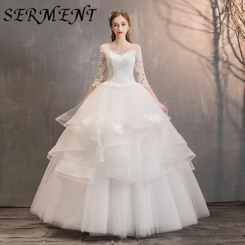 

SERMENT Light Wedding 2019 New Bride Slim Was Thin Large Size Short Tail Simple Sen Tutu Main Wedding Dress Female