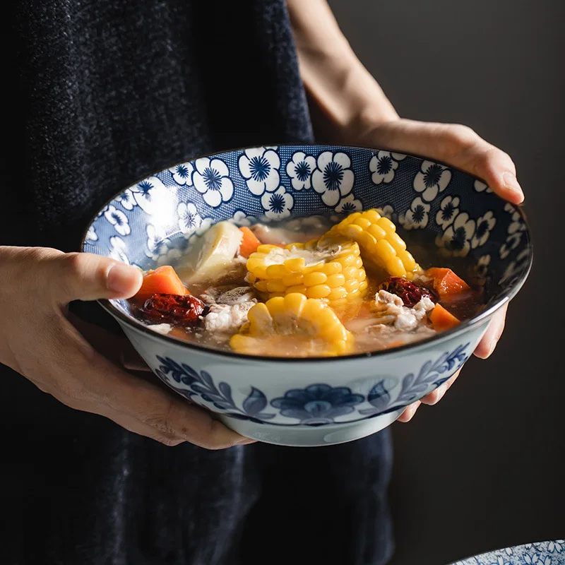 Japanese ceramic tableware 7 inch household noodle bowl Creative