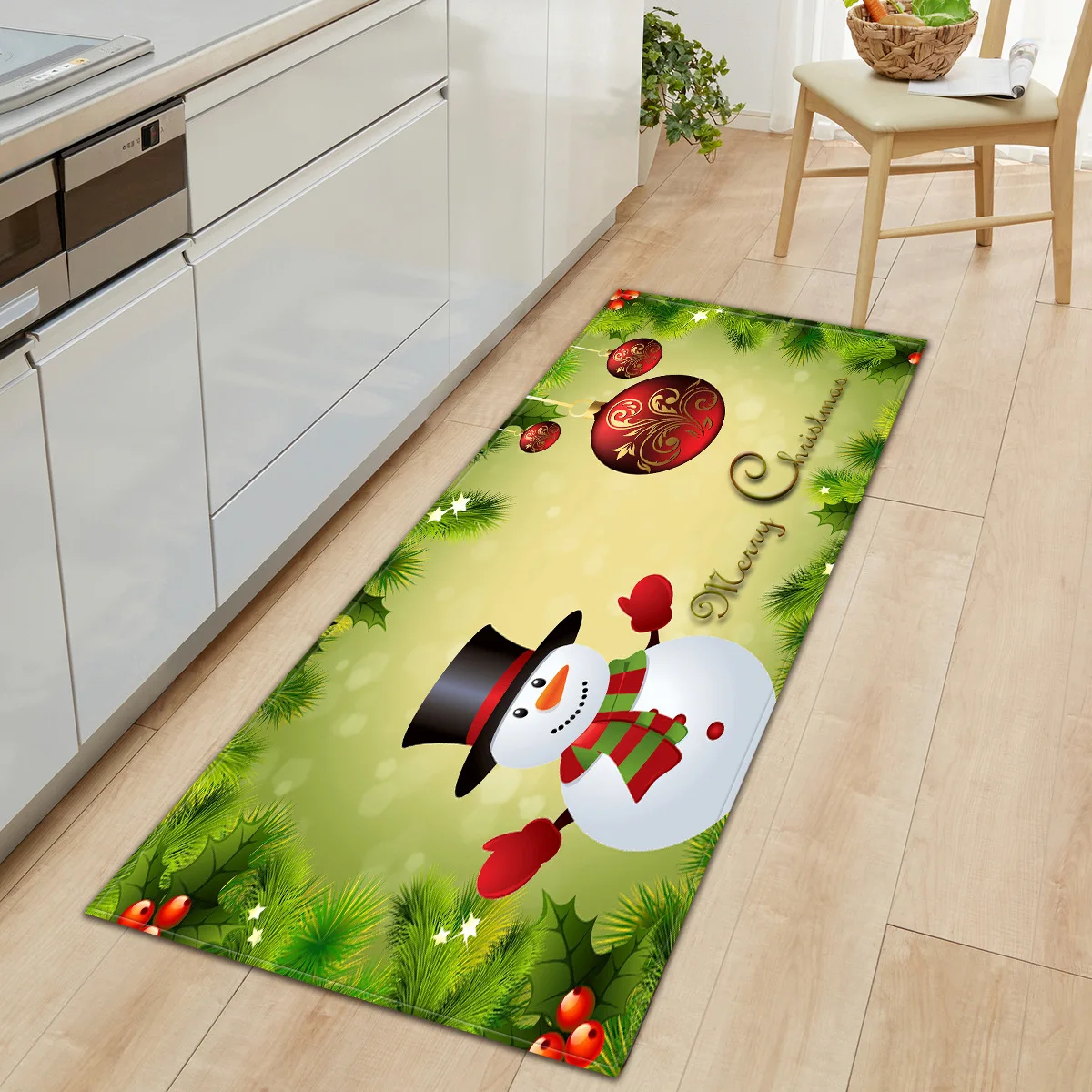Zeegle Merry Christmas мягкий фланелевый коврик для двери с рисунком из мультфильма, напольный коврик, кухонный ковер, туалетный коврик, противоскользящий ковер, кухонный коврик