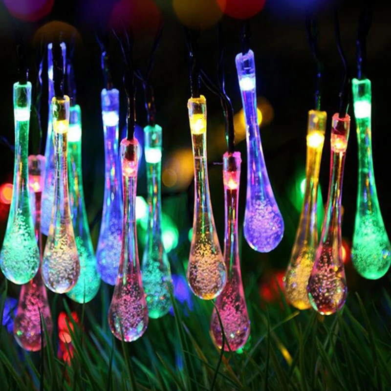 Light String SolarOutdoor Garden Solar Lamp Solar Powered Bulb Led Water Droplet Solar Lights for Party Wedding Christmas Decor (6)