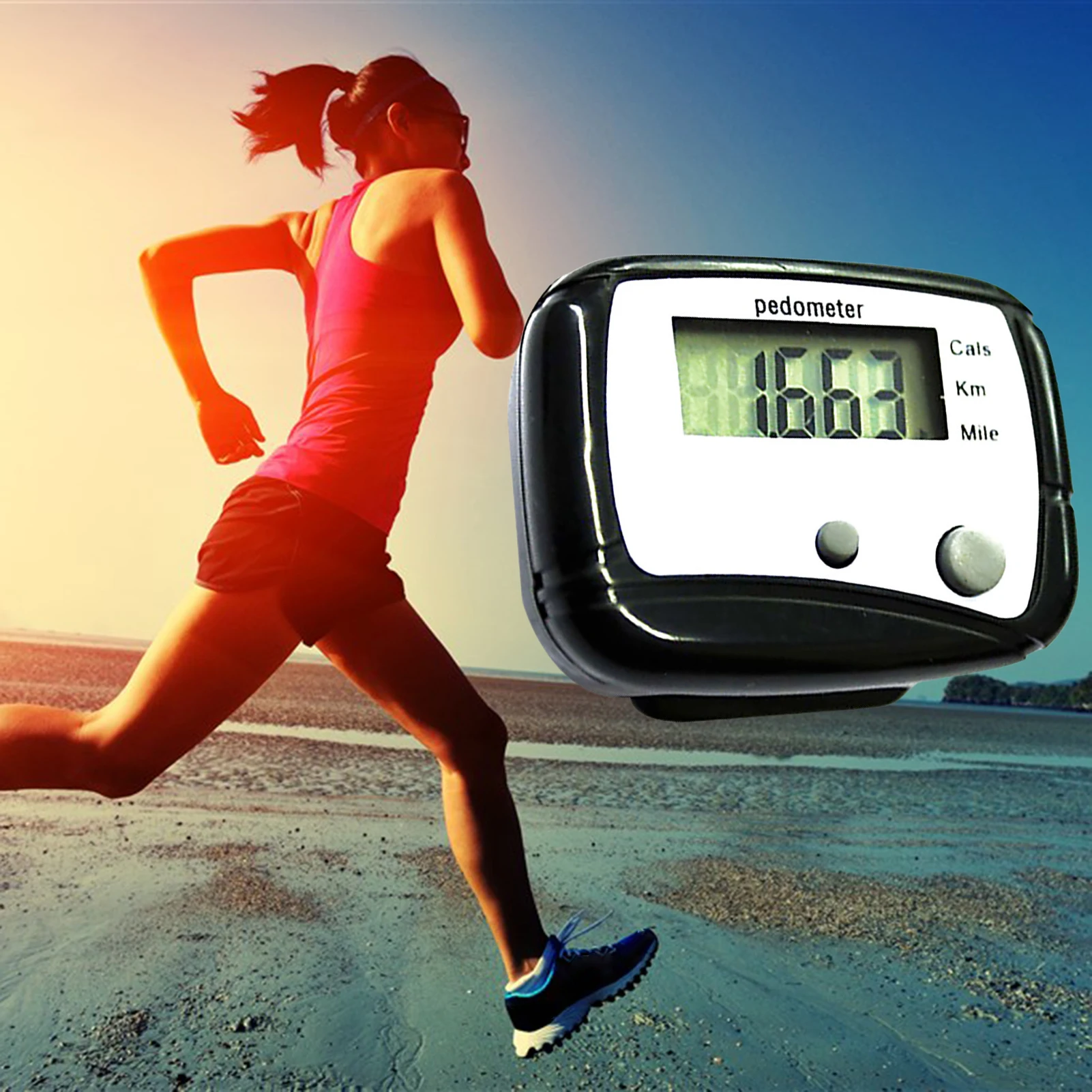 Podomètre étanche multifonctionnel avec écran LCD, compteur de pas et de  calories, équipement de fitness 3D pour la marche - AliExpress