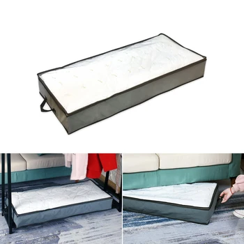 

Underbed Clothes Storage Bags Zippered Organizer Under Bed Storage Duvet Pillow Bedding Organiser Bag Easy Access Zip-Box