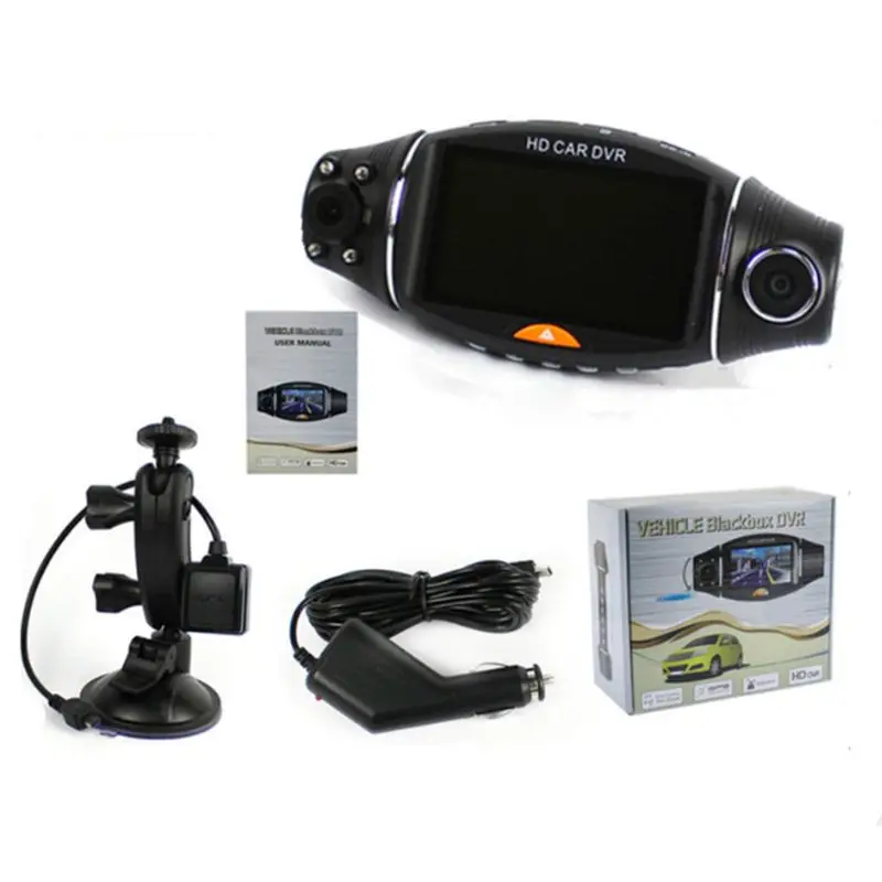 Двойной объектив 720P 2,7 ''камера автомобиля gps DVR Cam Dash Видео вождения рекордер