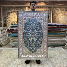 Yilong 2,5 'x4' синие традиционные турецкие шелковые ковры ручной работы(HF190B