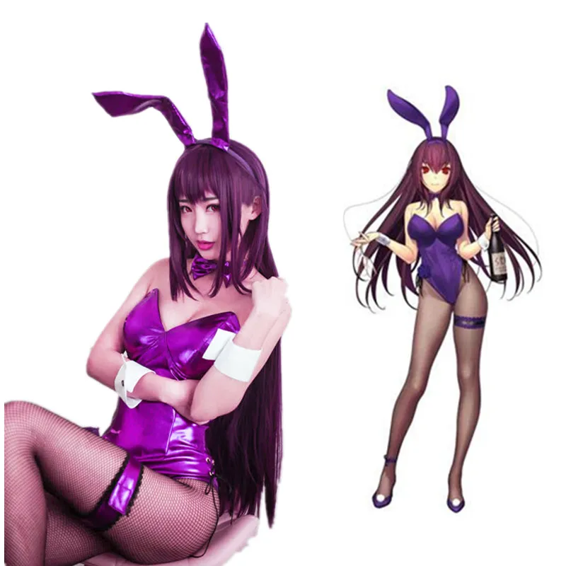 

Fate/Grand Order FGO Lancer Scathach Cosplay Costume Womens Bunny Girl Anime Cosplay Costumes Rabbit Outfit Bikini Lingerie
