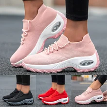 Новинка года; женские кроссовки-столбики; Вулканизированная обувь; Повседневная модная обувь с воздушной подушкой; кроссовки на платформе; дышащая повседневная обувь; D25