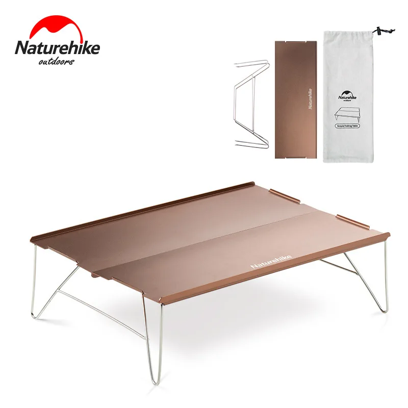 Champagne Naturehike NH17Z001-L портативный складной стол для кемпинга с алюминиевой столешницей для пикника на открытом воздухе барбекю для приготовления пищи - Цвет: Champagne