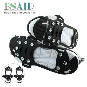

1 pair 10 Nails Ice Gripper Spiker For Shoe Ice Cleats No Slip Snow Shoe XL S