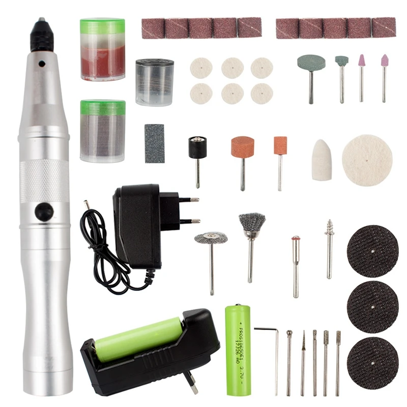 

4.2V Rechargeable/Power Plug Electric Mini Drill With 105 Drill Accessories Grinder Chuck For 0.5-3.2Mm Engraver Tools
