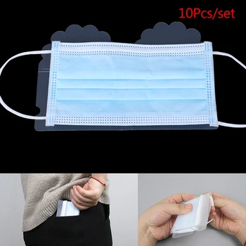 

10pcs Dustproof Mask Folder Container Foldable Disposable Windproof Face Masks Storage Box Organizer