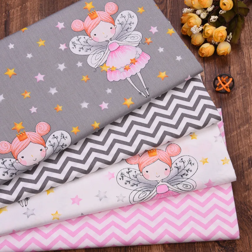 Fairy Wave Print Cotton Printed Fabric Child Clothing Quilting Textile
DIY Sewing Quilting Sheets Thin Cotton Fabric Material