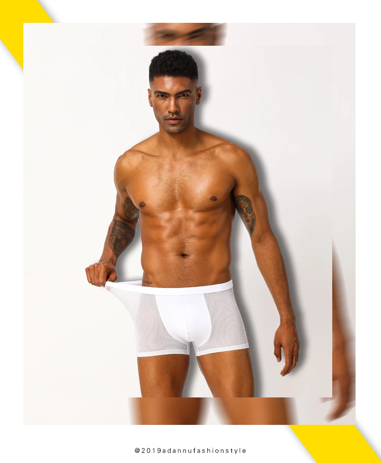 ADANNU Brand men underwear boxer cotton cueca tanga comfortable underpants men boxers calzoncillo male panties solid shorts