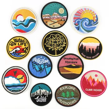 

Outside Explore Nature Landscape Scenery Motif Traveller Tourist Morale Patch Embroidery Clothing Backpack Decor Badges