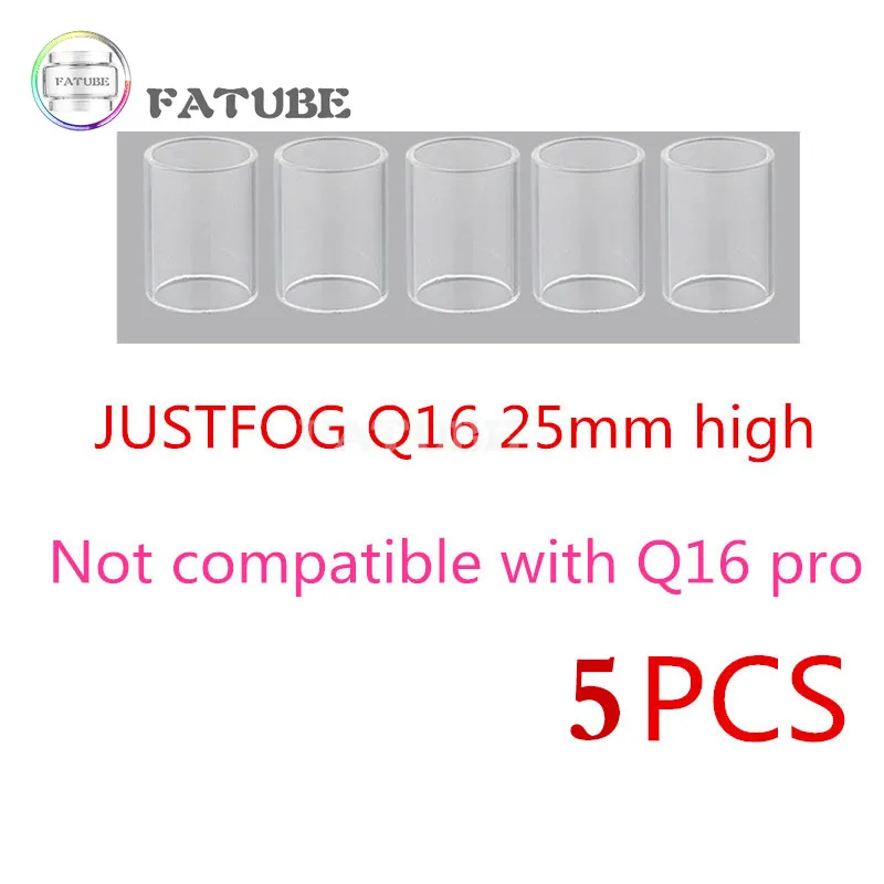 Прямая стеклянная трубка для бака FATUBE 5 шт. Justfog Q16 2 мл/Justfog Pro 1 9 Q14/Justfog C14 8 мл|Трубки